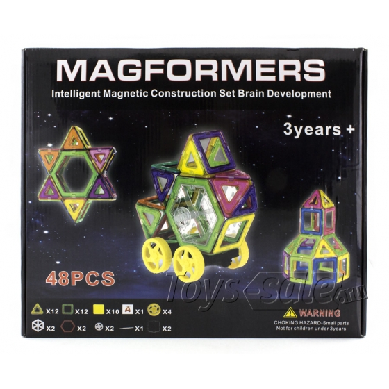 Магнитный конструктор MAGFORMERS 48 деталей